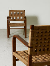 Parella de butaques de fusta i corda