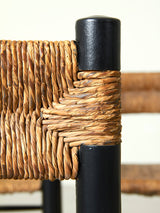Popular Dining Chair in Dark Wood and Rush
