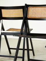 Set of Four Black Folding Chairs