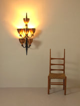 Iron and Copper Chandelier