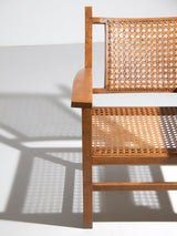 Parella de butaques de noguera i reixeta