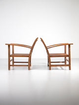 Parella de butaques de noguera i reixeta