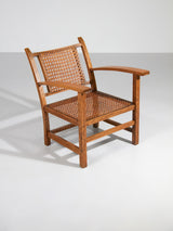 Parella de butaques de noguera i reixeta