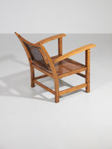 Parella de butaques de noguera i reixeta