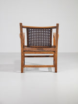 Parella de butaques de noguera i reixeta