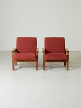 Parella de butaques de roure entapissats