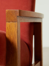 Parella de butaques de roure entapissats