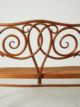Thonet Wooden and Cane Bench