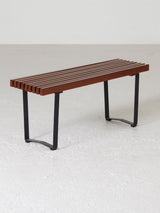 Banqueta de madera y hierro