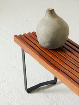 Banqueta de madera y hierro