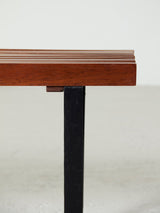 Banqueta de madera y hierro