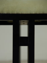 Pair of Lacquered Wood and Velvet Stools