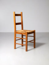 Juego de ocho sillas de haya y enea