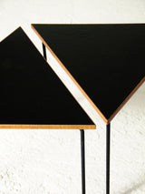 Parella de taules auxiliars de ferro i fusta