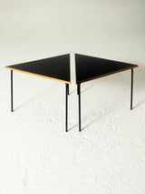 Parella de taules auxiliars de ferro i fusta