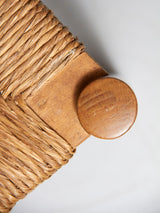 Juego de ocho sillas de haya y enea