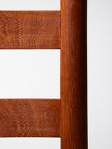 Set of Six Iroko and Rush Dining Chairs