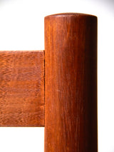 Set of Six Iroko and Rush Dining Chairs