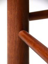 Set of Six Iroko and Rush Dining Chairs