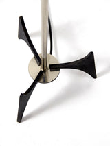 Floor Lamp in Black Iron, Chromed Steel and Fabric