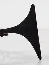 Floor Lamp in Black Iron, Chromed Steel and Fabric