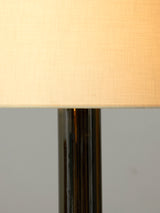 Làmpada de sobretaula cromada amb pantalla de lli