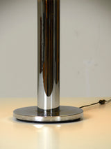 Làmpada de sobretaula cromada amb pantalla de lli