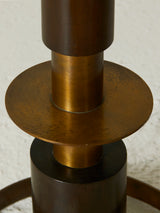 Brass, Walnut and Parchment Floor Lamp