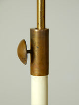 White Lacquered Iron and Brass Floor Lamp