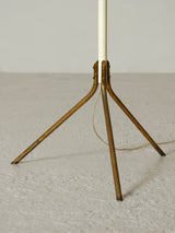 White Lacquered Iron and Brass Floor Lamp