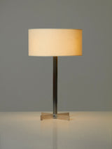 Aluminum and fabric table lamp