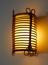 Rolled Manila Cane Wall Light or Table Lamp