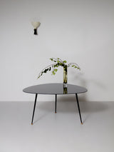 Taula de centre de ferro i vidre negre