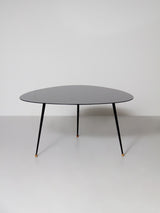 Taula de centre de ferro i vidre negre