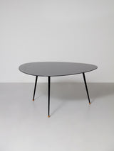 Taula de centre de ferro i vidre negre