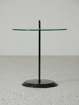 Glass, Iron and Marble Side Table