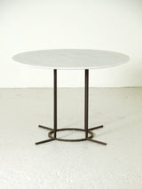Round Marble and Iron Dining Table