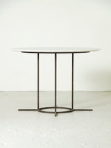 Round Marble and Iron Dining Table
