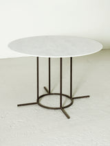 Round Marble and Iron Dining Table