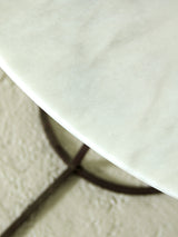 Round Marble and Iron Dining Table