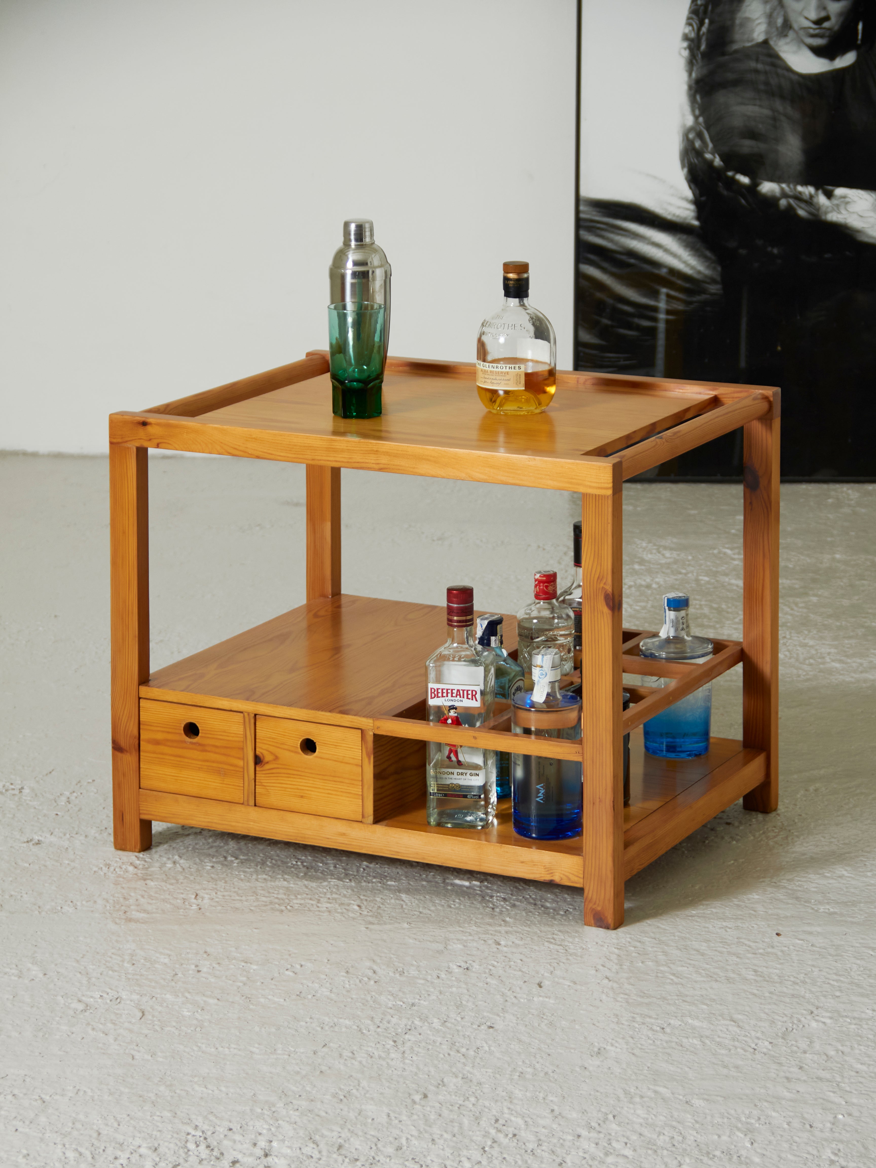 90'sコーナーラック　 ポストモダン ピエール・サラ風 Pine Bar Trolley – Fenix Originals
