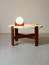 Mesa de centro redonda lacada en blanco