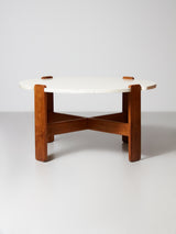 Mesa de centro redonda lacada en blanco