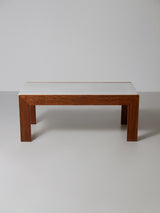 Mesa de centro de nogal y mármol