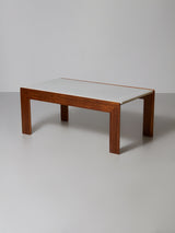 Mesa de centro de nogal y mármol