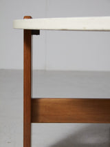 Mesa de centro redonda lacada en blanco