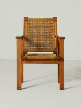 Pareja de sillones de madera y cuerda regulables