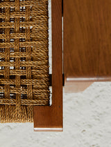 Pareja de sillones de madera y cuerda regulables