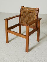 Pareja de sillones de madera y cuerda regulables