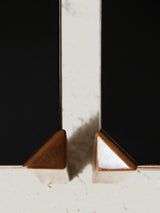 Wood and Black Formica Side Tables